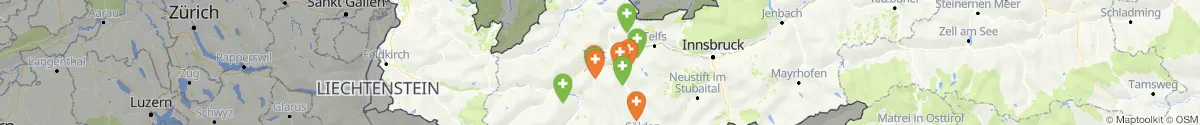 Kartenansicht für Apotheken-Notdienste in der Nähe von Karres (Imst, Tirol)